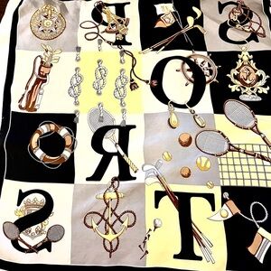 Silk Chic Black and Yellow Graphic Scarf